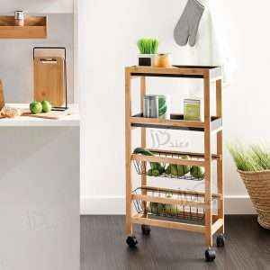 Wooden Rectangular Kitchen Trolley