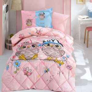 Cotton 100% Turkish Comforter Twin Size 4 PCS Set