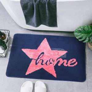 Retro Waterproof Bath Mat Soft Polyester Absorbent Anti-Slip (60X90cm)