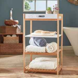 Bamboo Shelf with Removable Tray