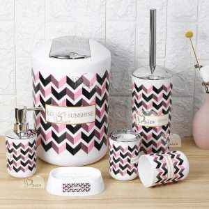 Printed Plastic Bathroom Accessory 6 Pcs/Set