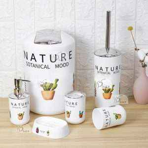 Printed Plastic Bathroom Accessory 6 Pcs/Set
