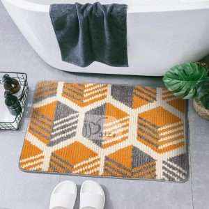 Retro Waterproof Bath Mat Soft Polyester Absorbent Anti-Slip