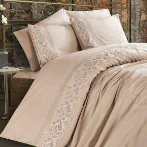 Lace Embroidered Comforter Set 100% Cotton, 7 PCS