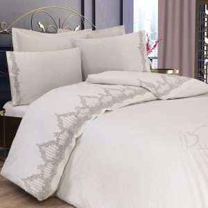 Lace Embroidered Comforter Set 100% Cotton, 7 PCS