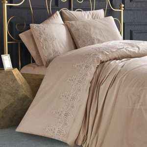 Lace Embroidered Comforter Set 100% Cotton, 7 PCS