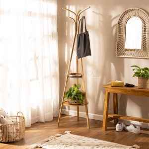 Simple Wooden Floor Clothes Rack