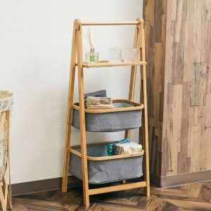 Bamboo Shelf With 2 Baskets
