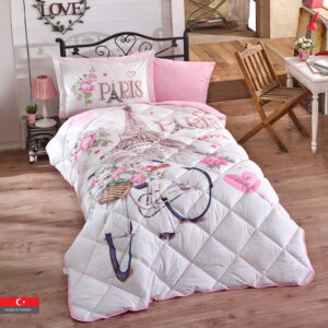 Cotton 100% Turkish Comforter Twin Size 4 PCS Set