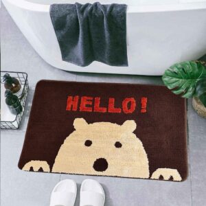Retro Waterproof Bath Mat Soft Polyester Absorbent Anti-Slip