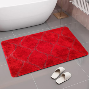Retro Waterproof Bath Mat Soft Polyester Absorbent Anti-Slip (50X80cm)