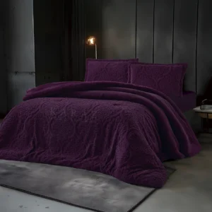King Size Winter Comforter Set 4 PCS , Purple