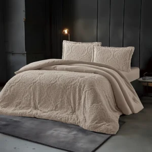 King Size Winter Comforter Set 4 PCS , Beige