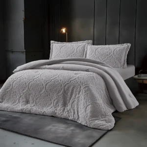 King Size Winter Comforter Set 4 PCS , Gray