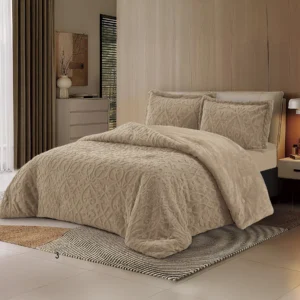 King Size Winter Comforter Set 4 PCS , Beige
