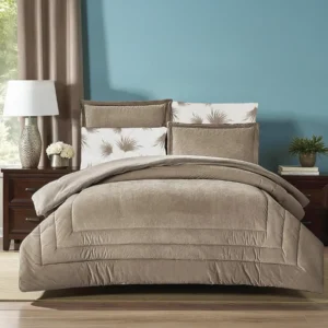 King Size Winter Comforter Set 6 PCS , Cappuccino Brown