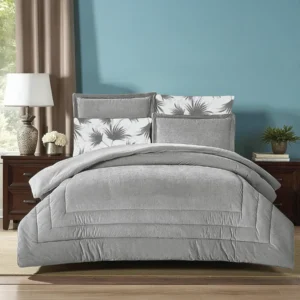 King Size Winter Comforter Set 6 PCS , Gray